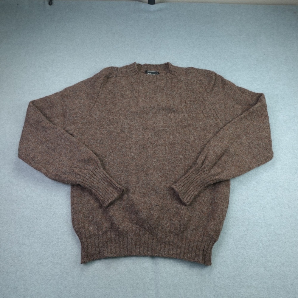 JCPenney Sweater Mens M Brown Vintage Shetland Wool Pullover Crewneck